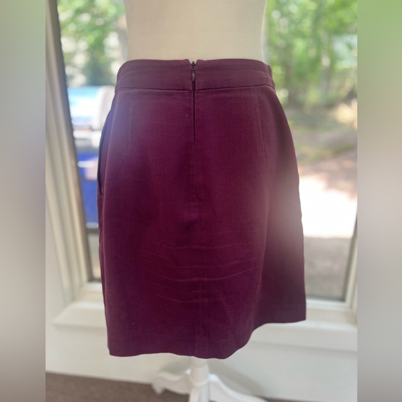Tabitha Anthropologie Purple Plum Skirt Size 8 Pleated Runny Yoke Mini Textured - Picture 4 of 10